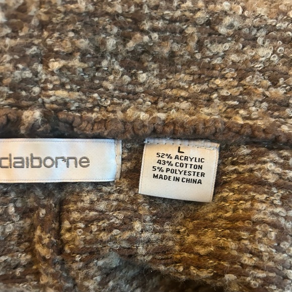 Liz Claiborne Open Front Cozy Sweater  cardigan top warm casual blue green - Picture 4 of 5